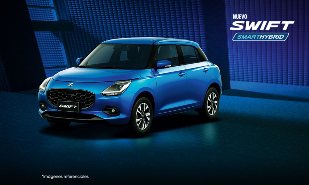 Hatchback híbrido Suzuki Swift Smart Hybrid color azul.
